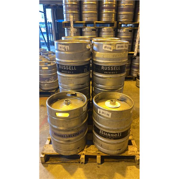 GROUP OF (10) 50 LITRE ALUMINIUM BREWERY KEGS