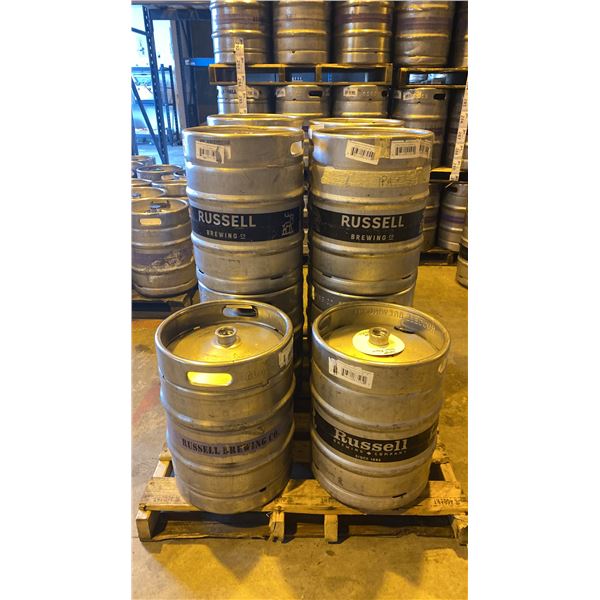 GROUP OF (10) 50 LITRE ALUMINIUM BREWERY KEGS
