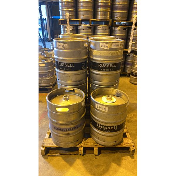GROUP OF (10) 50 LITRE ALUMINIUM BREWERY KEGS
