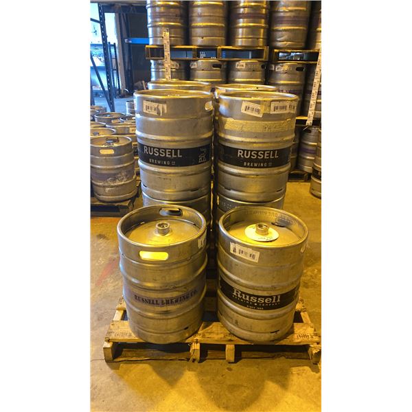 GROUP OF (10) 50 LITRE ALUMINIUM BREWERY KEGS