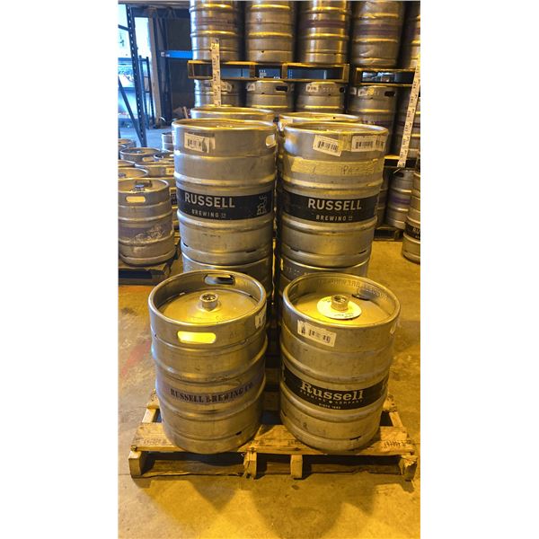 GROUP OF (10) 50 LITRE ALUMINIUM BREWERY KEGS