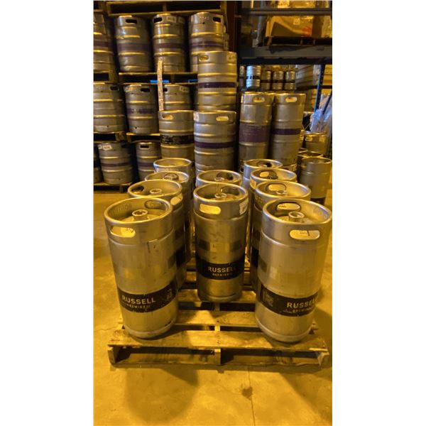 GROUP OF (10) 30 LITRE ALUMINIUM BREWERY KEGS