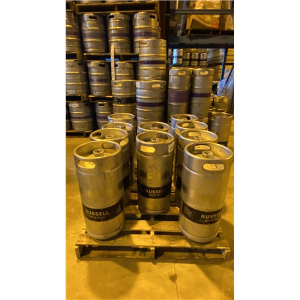 GROUP OF (10) 30 LITRE ALUMINIUM BREWERY KEGS