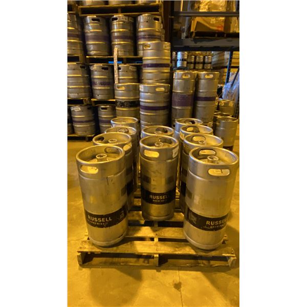 GROUP OF (10) 30 LITRE ALUMINIUM BREWERY KEGS