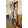 Image 8 : LARGE GROUP OF ASSORTED SHOP ITEMS - LADDERS, SHOVELS, BROOMS, PILONS, LOAD LOCKS,
