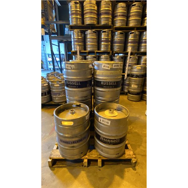 GROUP OF (10) 50 LITRE ALUMINIUM BREWERY KEGS