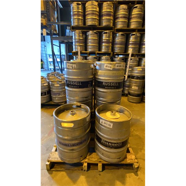 GROUP OF (10) 50 LITRE ALUMINIUM BREWERY KEGS