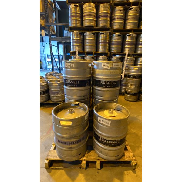 GROUP OF (10) 50 LITRE ALUMINIUM BREWERY KEGS