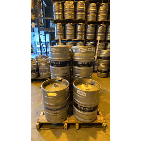 GROUP OF (10) 50 LITRE ALUMINIUM BREWERY KEGS