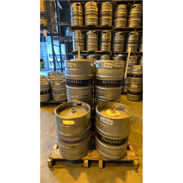 GROUP OF (10) 50 LITRE ALUMINIUM BREWERY KEGS