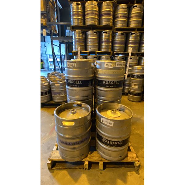 GROUP OF (10) 50 LITRE ALUMINIUM BREWERY KEGS