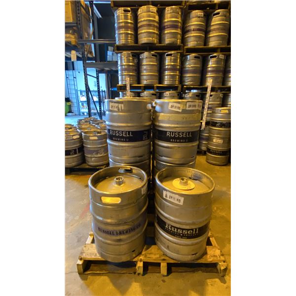 GROUP OF (10) 50 LITRE ALUMINIUM BREWERY KEGS