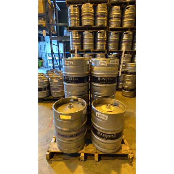 GROUP OF (10) 50 LITRE ALUMINIUM BREWERY KEGS