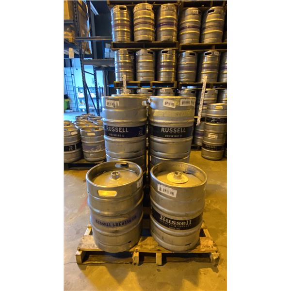 GROUP OF (10) 50 LITRE ALUMINIUM BREWERY KEGS