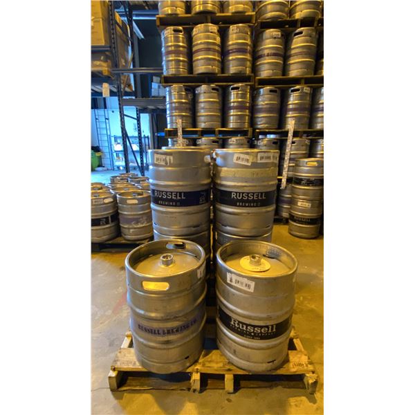GROUP OF (10) 50 LITRE ALUMINIUM BREWERY KEGS