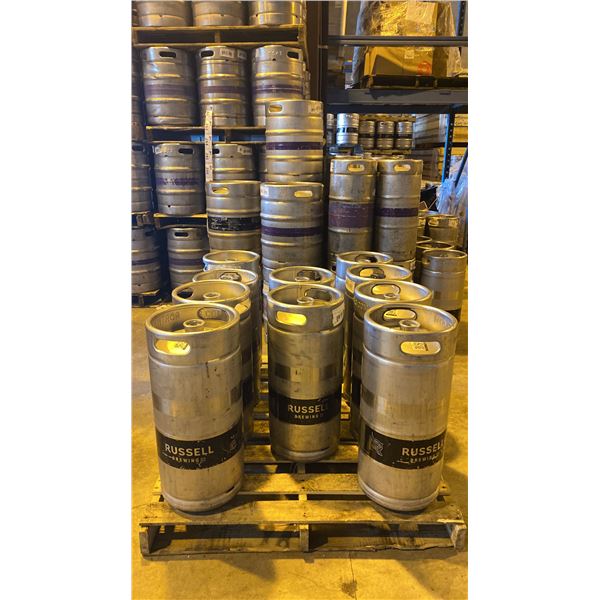 GROUP OF (10) 30 LITRE ALUMINIUM BREWERY KEGS
