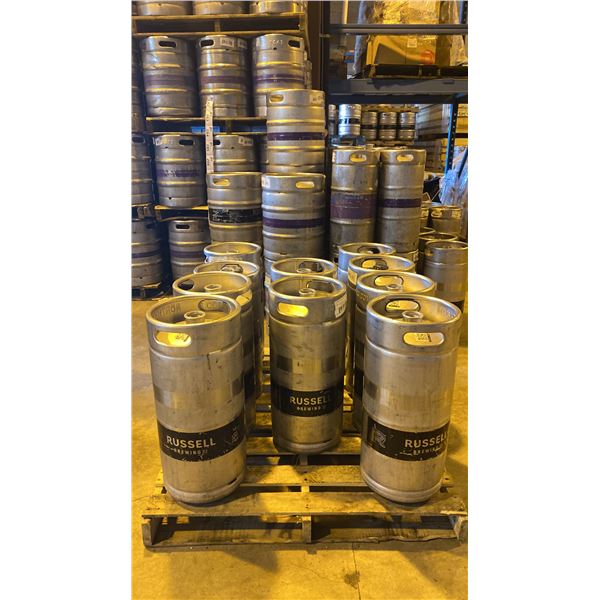 GROUP OF (10) 30 LITRE ALUMINIUM BREWERY KEGS