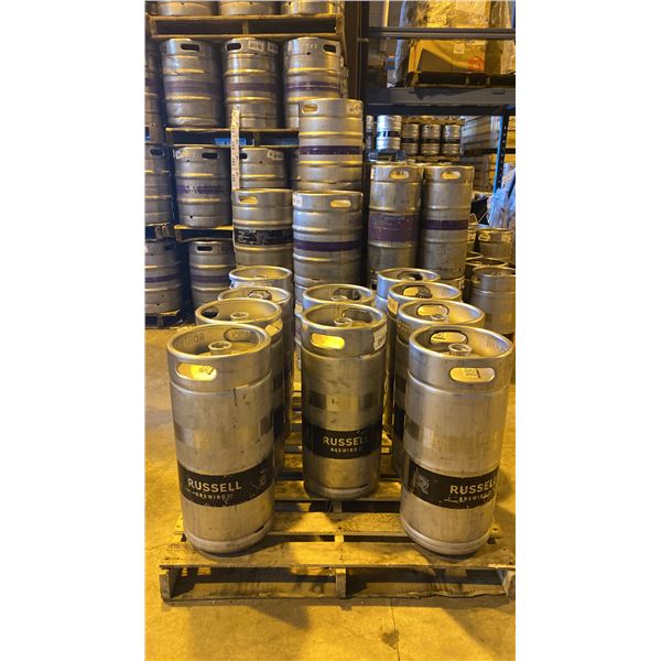 GROUP OF (10) 30 LITRE ALUMINIUM BREWERY KEGS