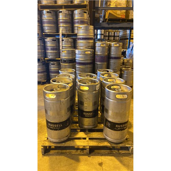 GROUP OF (10) 30 LITRE ALUMINIUM BREWERY KEGS