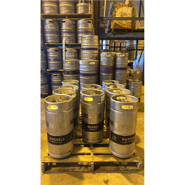 GROUP OF (10) 30 LITRE ALUMINIUM BREWERY KEGS