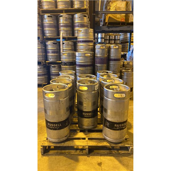 GROUP OF (10) 30 LITRE ALUMINIUM BREWERY KEGS
