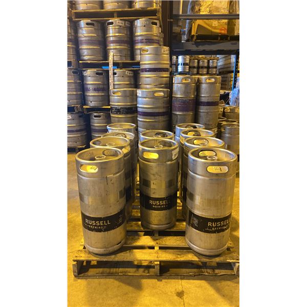 GROUP OF (10) 30 LITRE ALUMINIUM BREWERY KEGS