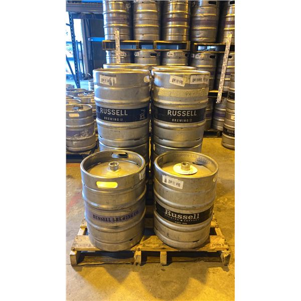 GROUP OF (10) 50 LITRE ALUMINIUM BREWERY KEGS
