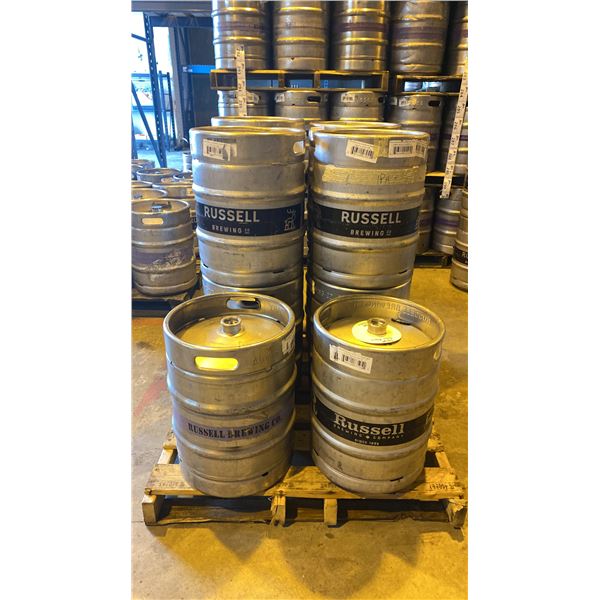 GROUP OF (10) 50 LITRE ALUMINIUM BREWERY KEGS
