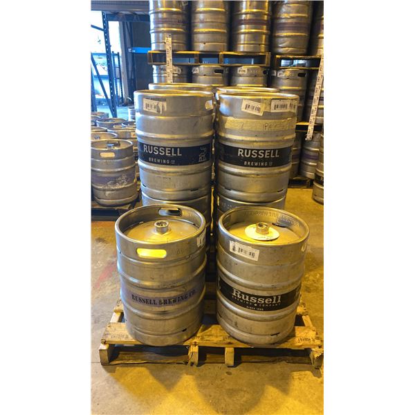 GROUP OF (10) 50 LITRE ALUMINIUM BREWERY KEGS