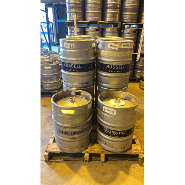 GROUP OF (10) 50 LITRE ALUMINIUM BREWERY KEGS
