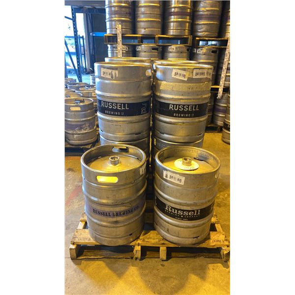 GROUP OF (10) 50 LITRE ALUMINIUM BREWERY KEGS