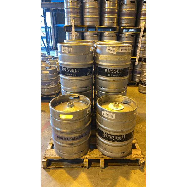 GROUP OF (10) 50 LITRE ALUMINIUM BREWERY KEGS