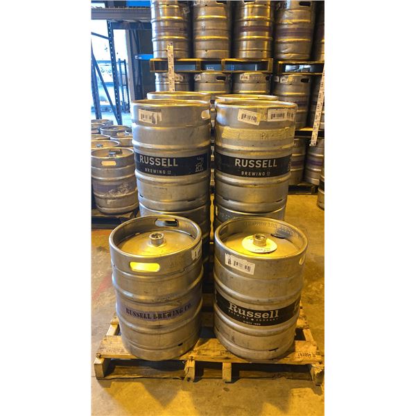 GROUP OF (10) 50 LITRE ALUMINIUM BREWERY KEGS