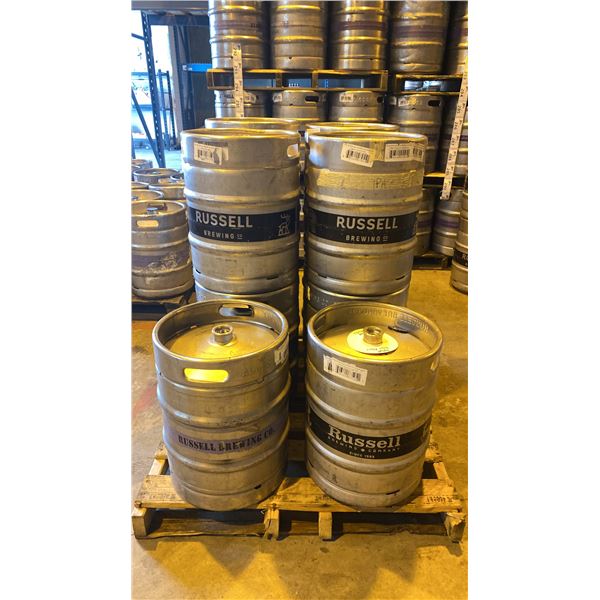GROUP OF (10) 50 LITRE ALUMINIUM BREWERY KEGS