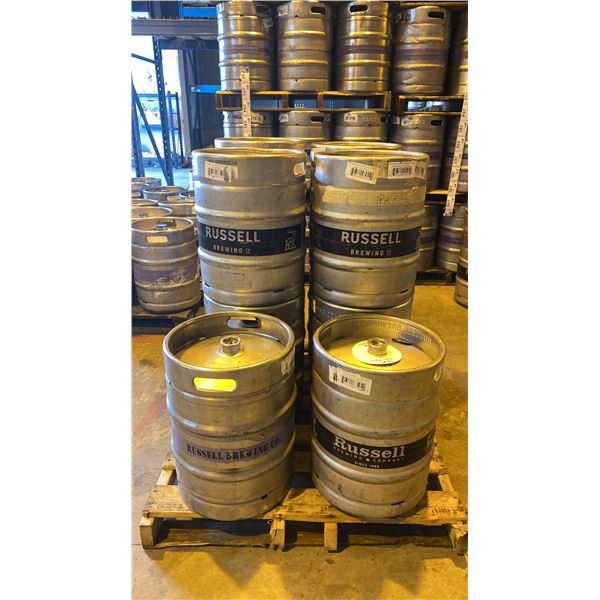 GROUP OF (10) 50 LITRE ALUMINIUM BREWERY KEGS