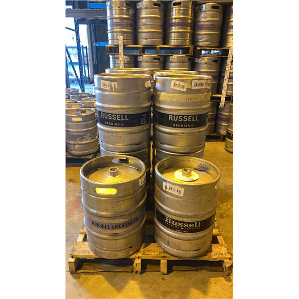 GROUP OF (10) 50 LITRE ALUMINIUM BREWERY KEGS