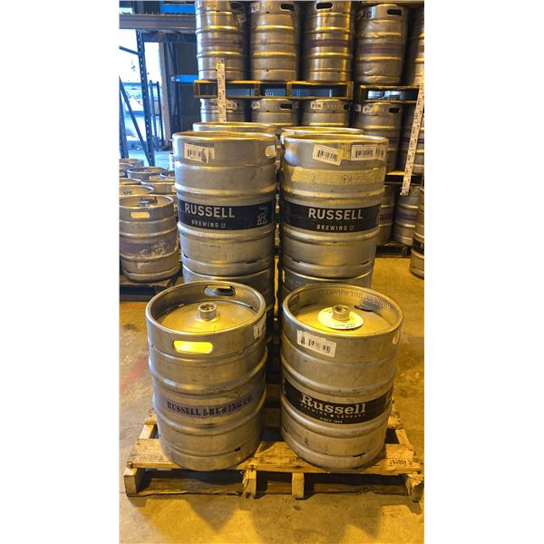 GROUP OF (10) 50 LITRE ALUMINIUM BREWERY KEGS