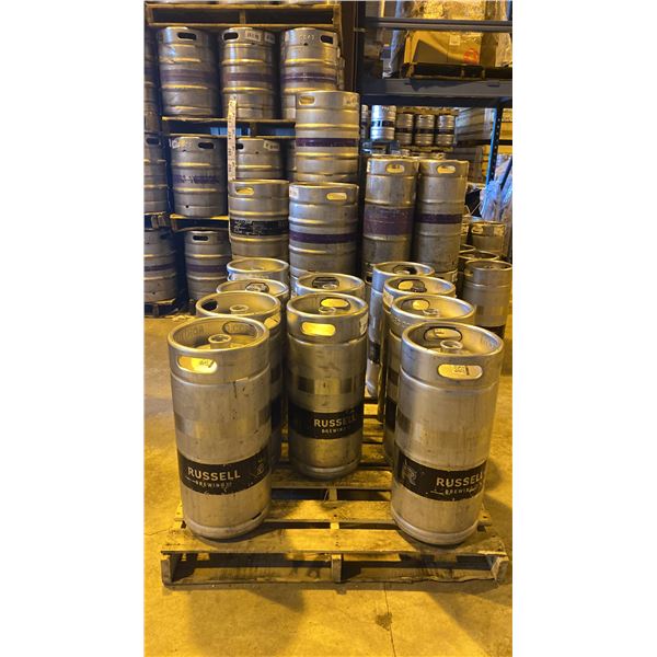 GROUP OF (10) 30 LITRE ALUMINIUM BREWERY KEGS