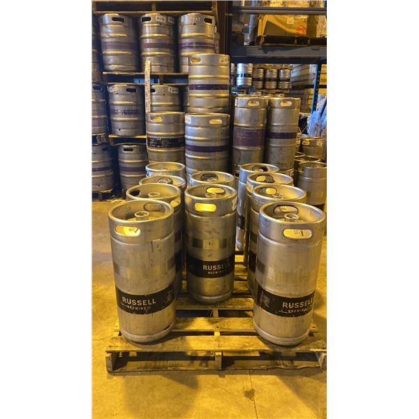 GROUP OF (10) 30 LITRE ALUMINIUM BREWERY KEGS