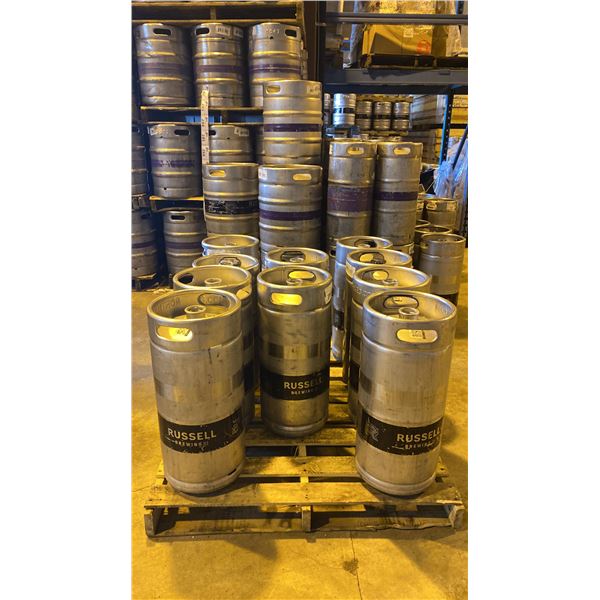 GROUP OF (10) 30 LITRE ALUMINIUM BREWERY KEGS