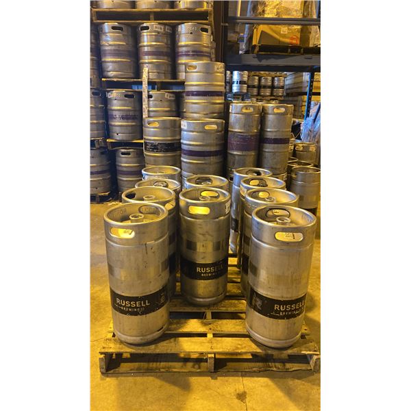 GROUP OF (10) 30 LITRE ALUMINIUM BREWERY KEGS
