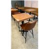 Image 1 : SMALL COUNTER HEIGHT BAR/BISTRO TABLE WITH 2 BROWN LEATHER UPHOLSTERED CHAIRS -