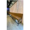 Image 1 : TAN LEATHER WITH BLACK METAL BASE BOOTH SEATING - (5) 4FT SECTIONS