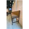 Image 2 : TAN LEATHER WITH BLACK METAL BASE BOOTH SEATING - (5) 4FT SECTIONS