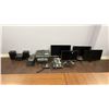 Image 1 : GROUP OF ASSORTED OFFICE ELECTRONICS - 4 MONITORS, BROTHER PRINTER, SMALL STEREO,
