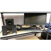 Image 3 : SMALL SHELF UNIT AND CONTENTS -3 COMPUTER MONITORS, 2 KEYPADS WITH MOUSE AND