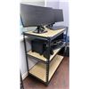 Image 4 : SMALL SHELF UNIT AND CONTENTS -3 COMPUTER MONITORS, 2 KEYPADS WITH MOUSE AND
