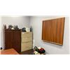 Image 2 : ASSORTED OFFICE FURNITURE - EXECUTIVE DESK, FILING CABINETS, WHITEBOARD WITH CABINET AND