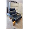 Image 3 : 3PCS. BLACK LEATHER SOFA AND CHAIRS SET
