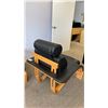 Image 5 : 3PCS. BLACK LEATHER SOFA AND CHAIRS SET